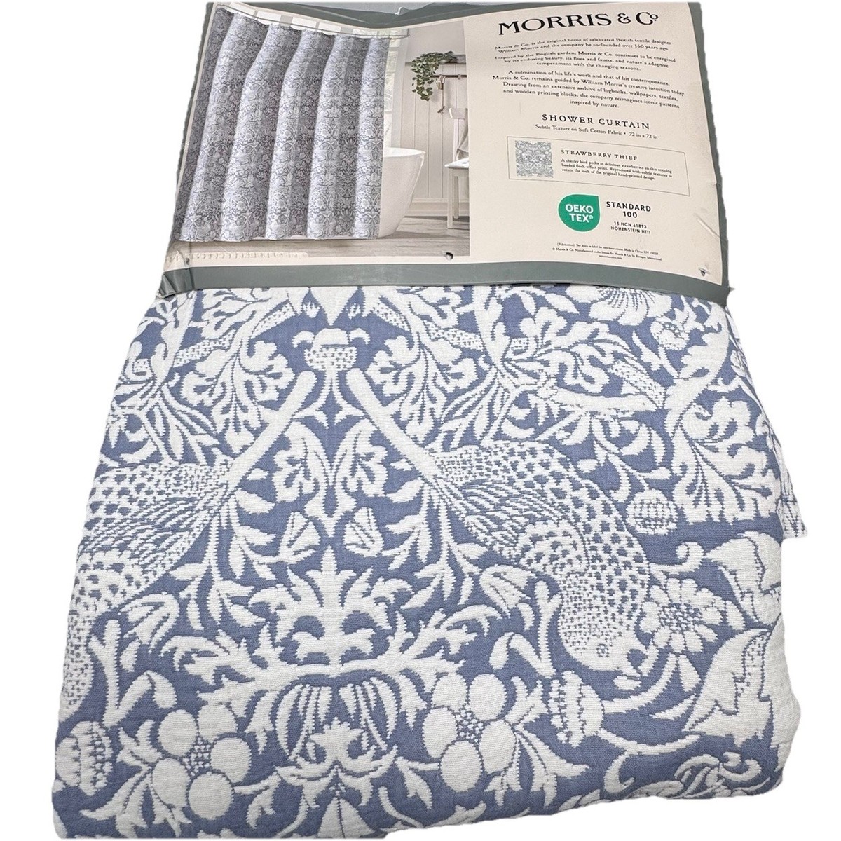 William Morris & Co STRAWBERRY THIEF Floral Luxury Shower Curtain
