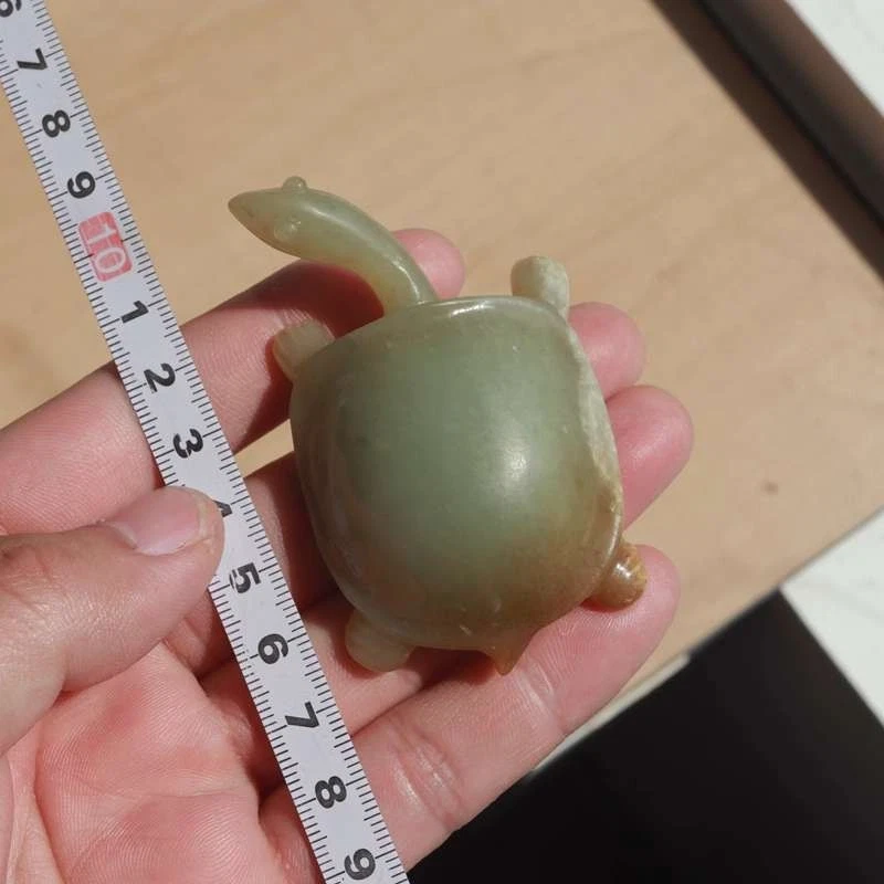 $800 Raro Antiguo/Vintage Chino ANTIGUO VERDE Y NARANJA PIEL JADE TORTUGA 68g Foto 4 de 4