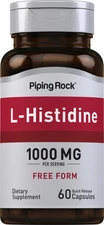 L-Histidine 1000 mg | 60 Capsules | Non-GMO Supplement | by Piping Rock