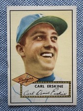 Carl ERSKINE🔥1952 Topps Baseball #250 VG Border Wear Brooklyn Dodgers💥