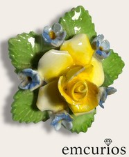 Vintage English Denton Bone China Hand Painted Brooch