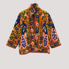 Velvet Suzani Jacket Featuring Traditional Uzbek Floral Embroidered