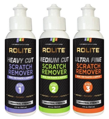 Rolite RSR3STEP4zCP 3-Step Scratch Remover, 4 oz, 3 Pack, 4 Ounce (Pack of 3)