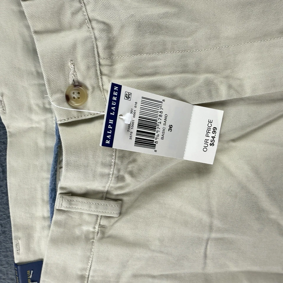 Polo Ralph Lauren Shorts Men’s 36 Beige Classic Fit 9” Pony Stretch Flat NEW - Image 4 of 4