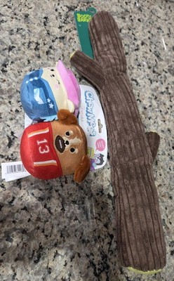 Dog Toys Tug n Fetch Squeaky Crinkle Tree Log for Medium/Large Dog Breeds