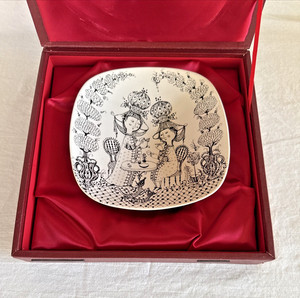 Tea for Two Rosenthal Bjorn Wiinblad Signed Bowl Dish Vintage 7" Original Box