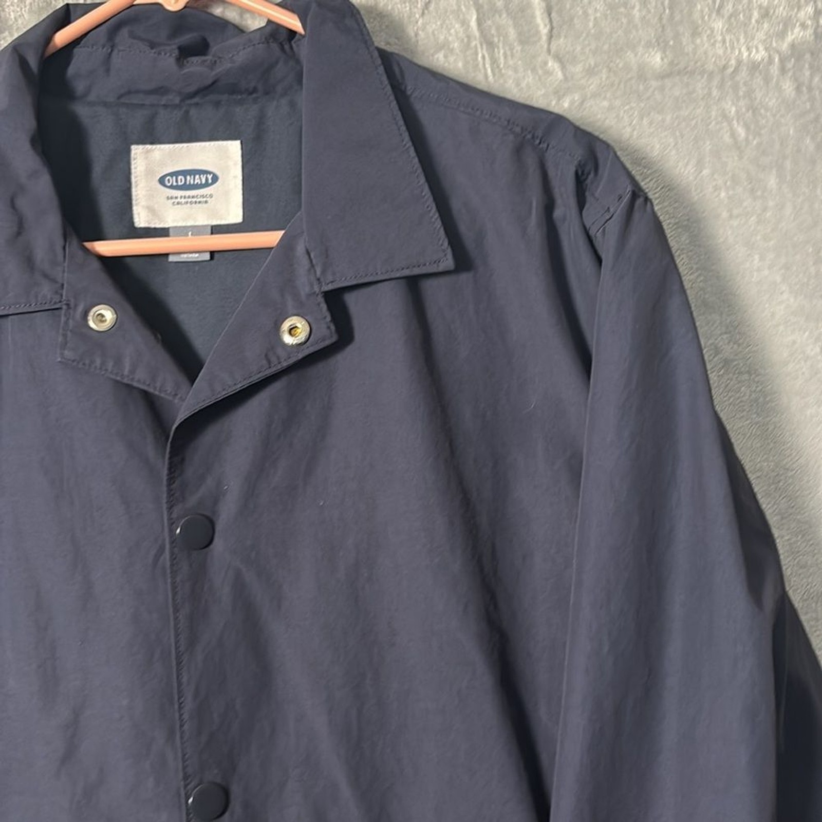 Old Navy Blue Button Up Collared Lightweight Rain… - image 3
