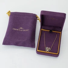 Crown of Light Diamond Disney Minnie Mouse Pendant Necklace 14K w/ Original Box