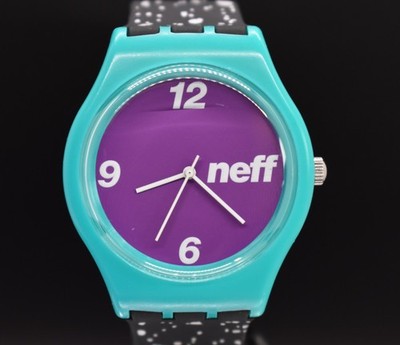 Neff Typhoon Watch Mint Green Purple Dial Speckled Silicone Streetwear Skate