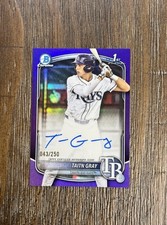 2025 Bowman Draft Chrome 1st Taitn Gray True Purple Refractor Auto 043/250 Rays