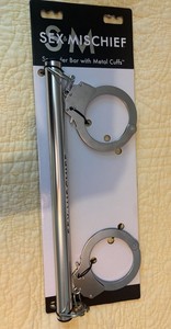 Stainless Steel Spreader Bar Fixed HandCuffs Flirt Fetish Restraints For Couples