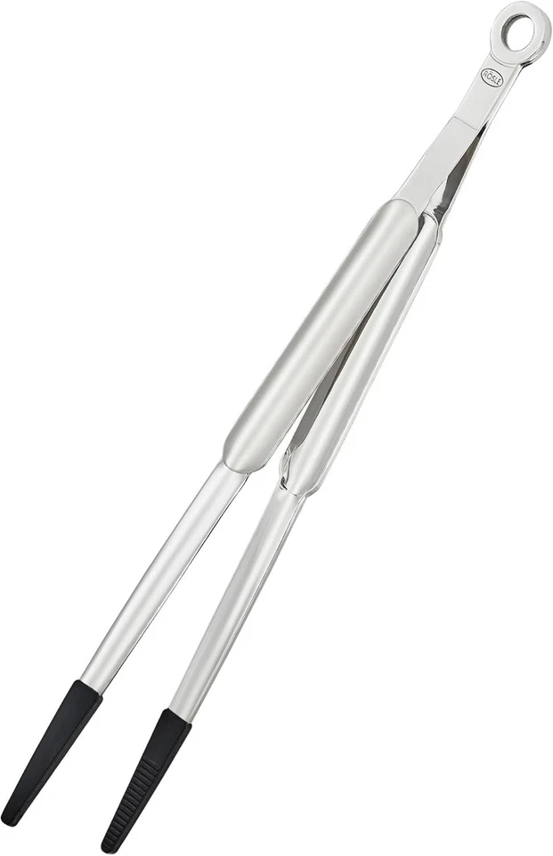 Pinzas de cocina de acero inoxidable con punta de silicona Foto 3 de 4