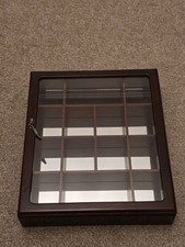 Vintage Wooden Display Case curios Cabinet wall mounted - 33.5 x 28 x 7.5 cm