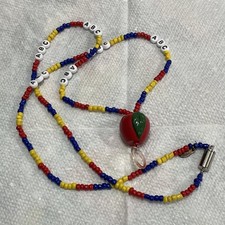 TEACHER  S  ABC  COLORFUL BEADED LANYARD ID HOLDER