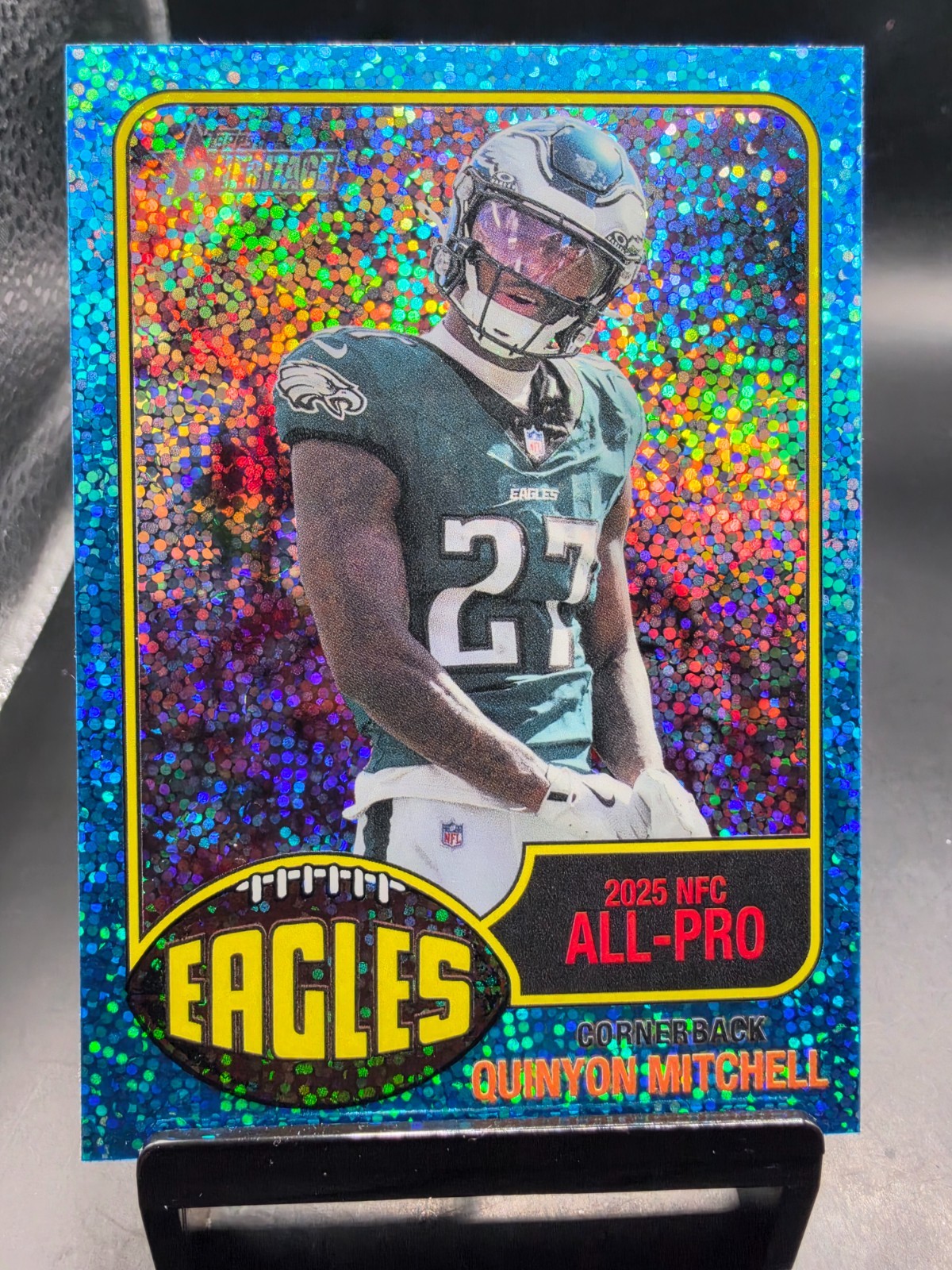2026 Topps Heritage Light Blue Sparkle #319 Quinyon Mitchell
