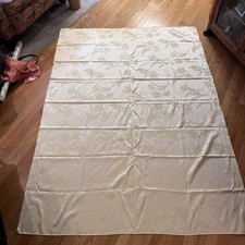 Pale Yellow Damask Floral Pattern Tablecloth 56" x 80"