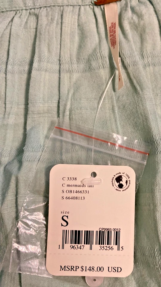 Nuevo con etiquetas Mini Vestido Free People Babydoll Volantes Verde Claro Talla S Foto 2 de 4