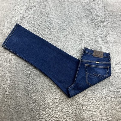 HERO Wrangler Jeans Herren W34 L30 Blau Vintage Regular Fit Straight Denim Hose