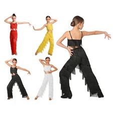 Girls Dancewear Latin Outfits Dance Class Ballroom Modern Sleeveless Cha Cha