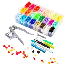 LYNDA Snaps and Snap Pliers Set, 360 Sets T5 Plastic Buttons for Sewing and