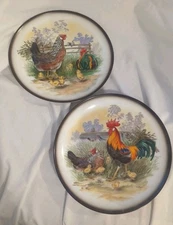 Lot Of 2,Hassenpflug HK Vienna Austria,Rooster, Hen,Chicks Signed H.Arndt Plates