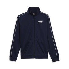 PUMA Piped Full Zip Track Jacket Women's Blue Casual Athletic - L