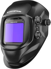 ARCCAPTAIN Welding Helmet Auto Darkening, 3.94"X3.66" Large Viewing Screen True