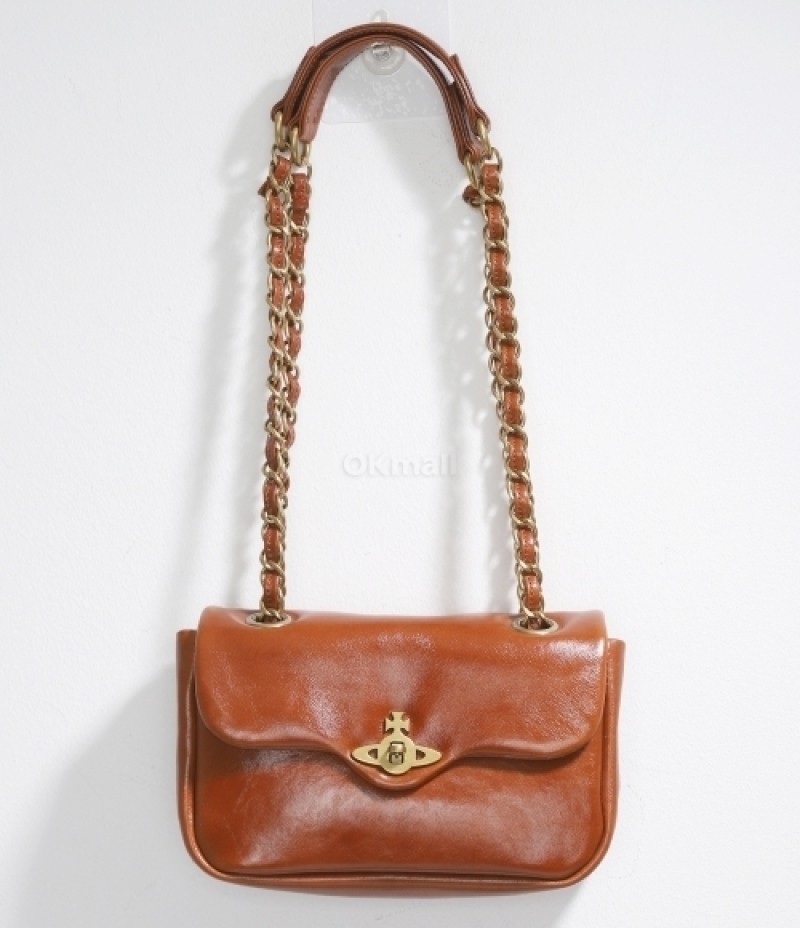 Vivienne Westwood / アニタ チェーンレザーショルダーバッグ Vivienne Westwood ANITA CHAIN SHOULDER BAG Brown Leather