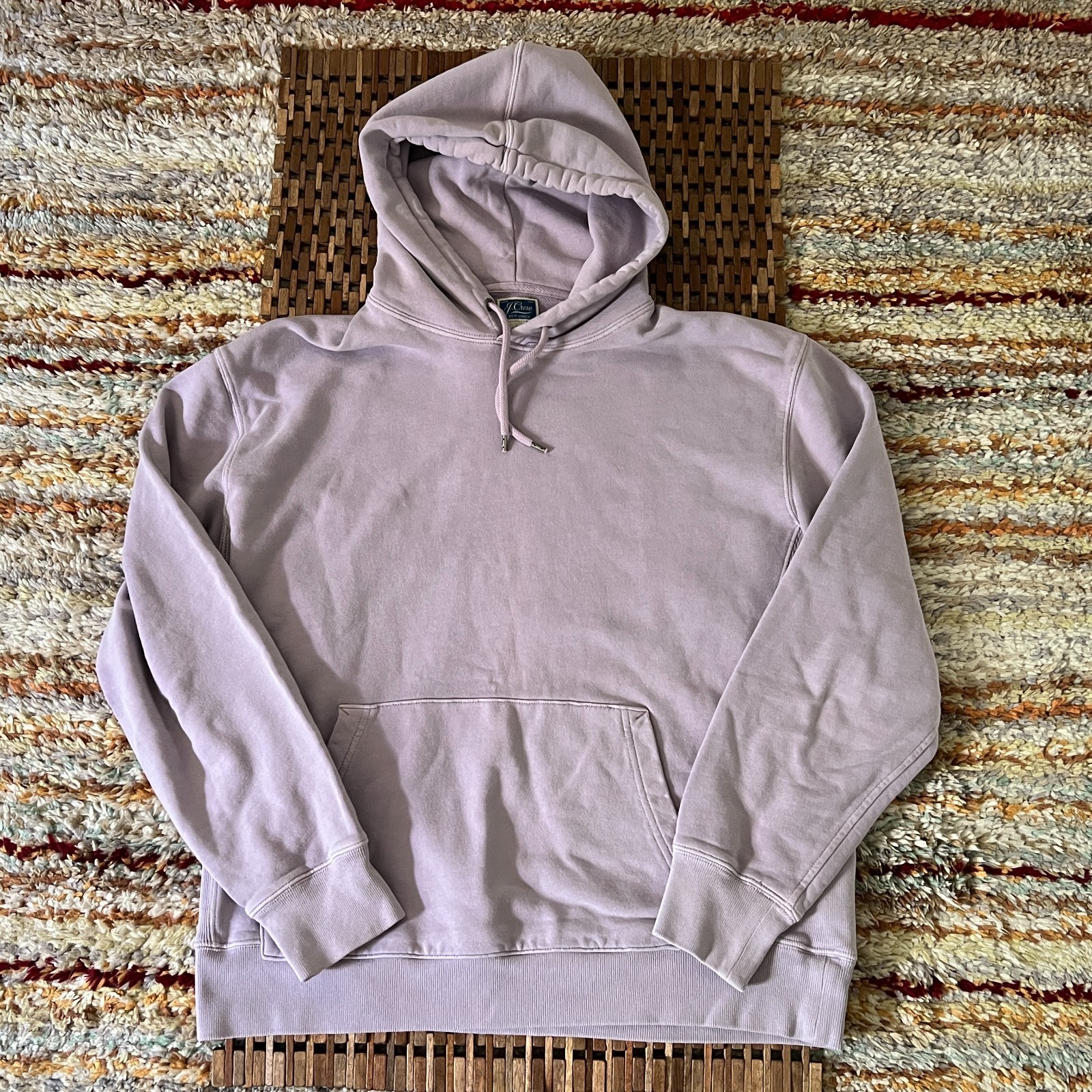 J. CREW Purple Heavy Knit Hoodie Hoody Pullover Men's Size Large L
