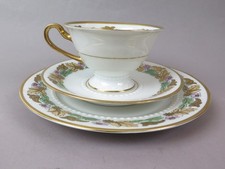 PMR Marktredwitz Jäger &Co Münchner Kunst Sammelgedeck Porzellan Blüten Goldrand