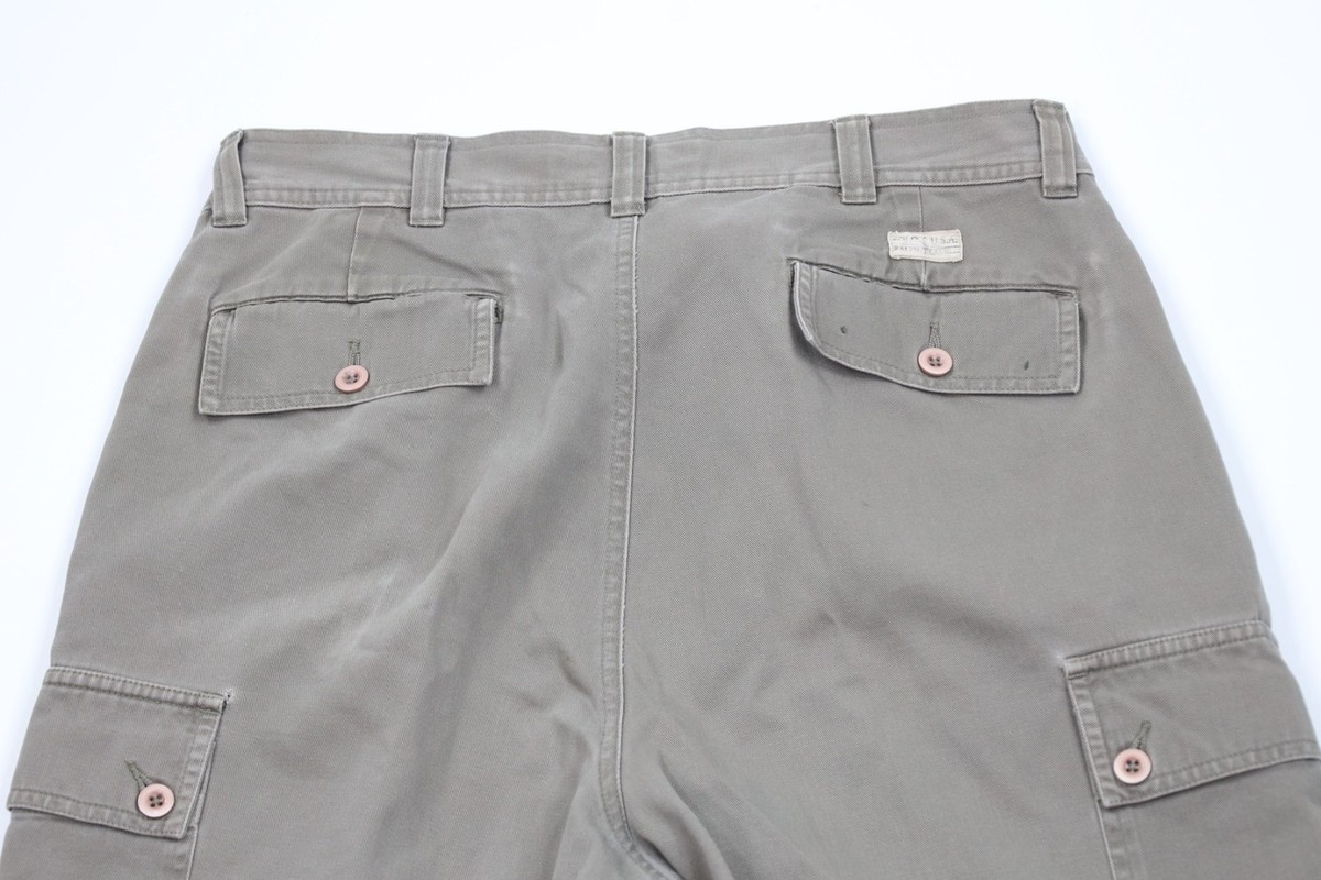 Vintage 90s Ralph Lauren Mens 34x30 Faded Wide Leg Tarpoon Cargo