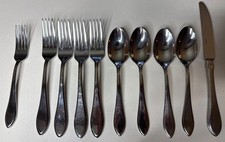 Oneida Astair Stainless 10 Piece Spoon Fork Knife Set Glossy Minimalist