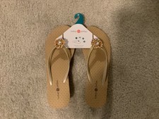 Lindsay Phillips Grace Wedge Flip Flops NWT with Interchangeable Snaps size 10
