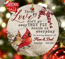 Memorial Ornament For Loss Of Parents, Personalized Red Cardinal Memorial Orn...