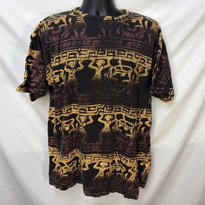 VINTAGE LA DESTINATION AZTEC PRIMITIVE ALLOVER PRINT AOP T SHIRT SIZE XL USA
