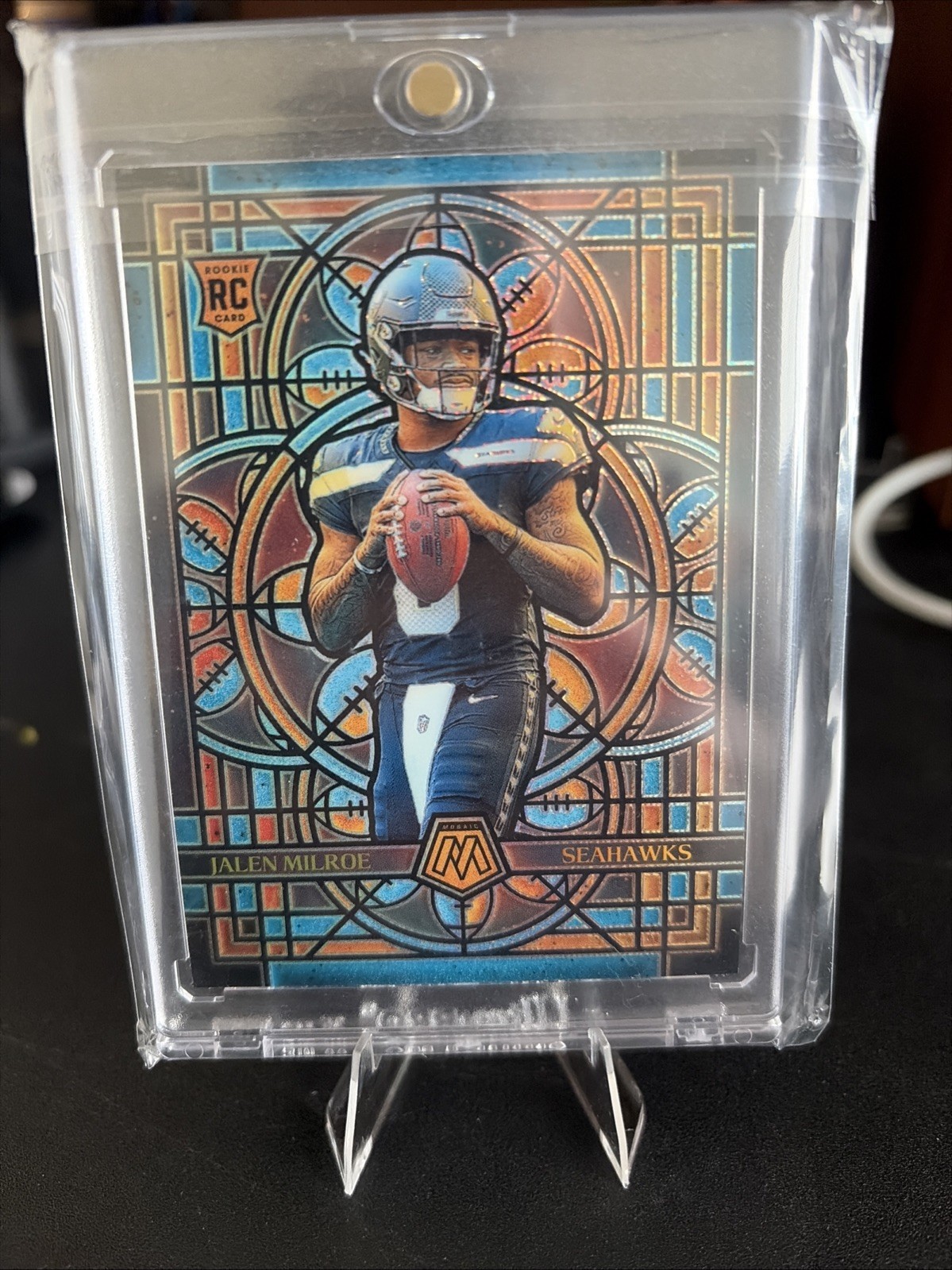 2025 PANINI MOSAIC STAINED GLASS 23 JALEN MILROE ROOKIE CARD STANDARD-SIZED