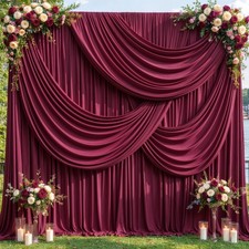 10x10FT Burgundy Backdrop Curtains Birthday Party Wedding Background Decor