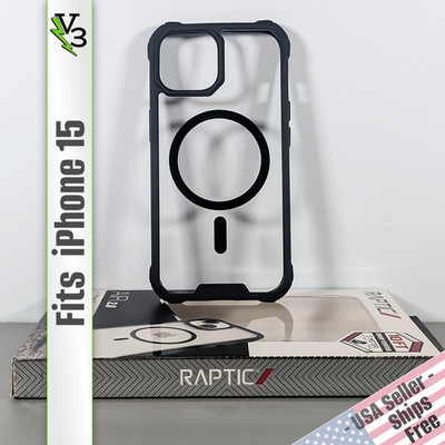 RAPTIC AIR 2.0 Case for iPhone 15 - Clear & Black | Magnetic | Slim & Secure
