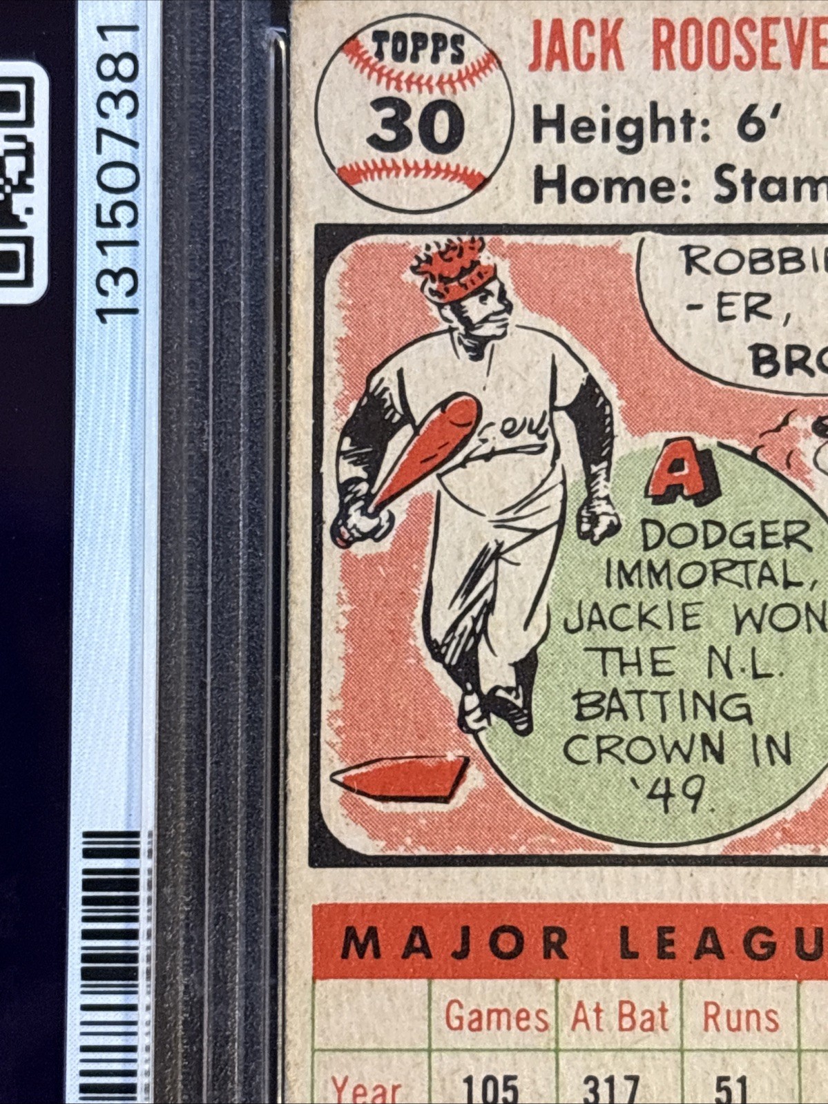 1956 Topps - Jackie Robinson #30 White Back PSA 1 NICE view 16