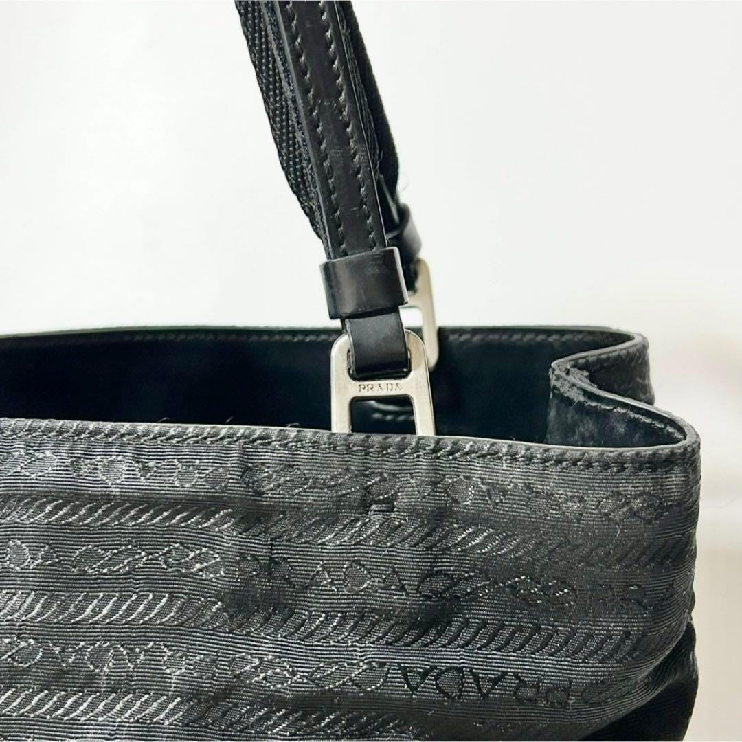 PRADA Leather Tote Bag Black Authentic Women's Handbag Excellent Condition thumbnail 2