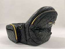Tushbaby Hip Seat Baby Carrier Black Quilted Waist Adjustable Gold Zippers