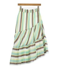fil Long/Maxi Length Skirts GreenxWhitexBrownetc. Stripe Pattern 2200631873099