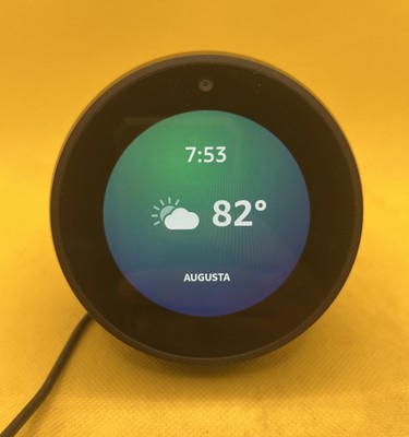 ✈️ Alexa Black Amazon Echo Spot VN94DQ Smart Alarm Clock w