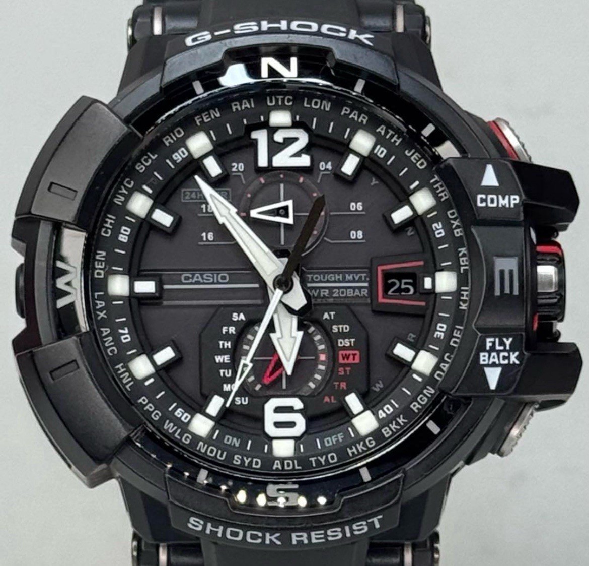 極美品 G-SHOCK GRAVITYMASTER GW-A1100-1A3JF Casio G-Shock GW-A1100-1A Sky Cockpit Solar Radio Men Watch