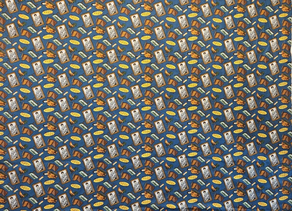 Tela Seinfeld Kramer 43" x 57" imágenes icónicas camelot años 90 100% algodón azul Foto 2 de 4