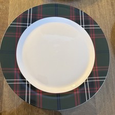 Williams Sonoma Green Tartan Plaid Charger Plate 12 1/2” - Set Of 6