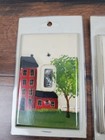 Vtg Hand Painted Rustic Wood Lightswitch Cover Lot w/ Hardware Country Barn Farm — photo 2