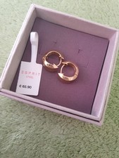 Esprit Damen Ohrringe Creolen curved gold ESC...