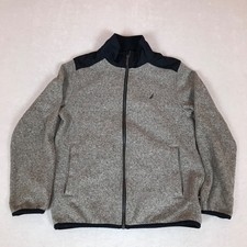 Nautica Grey Fleece Zipper Youth Boy Jacket Medium