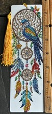 Handcrafted Diamond Art Design Bookmark With Tassel Thin Plastic